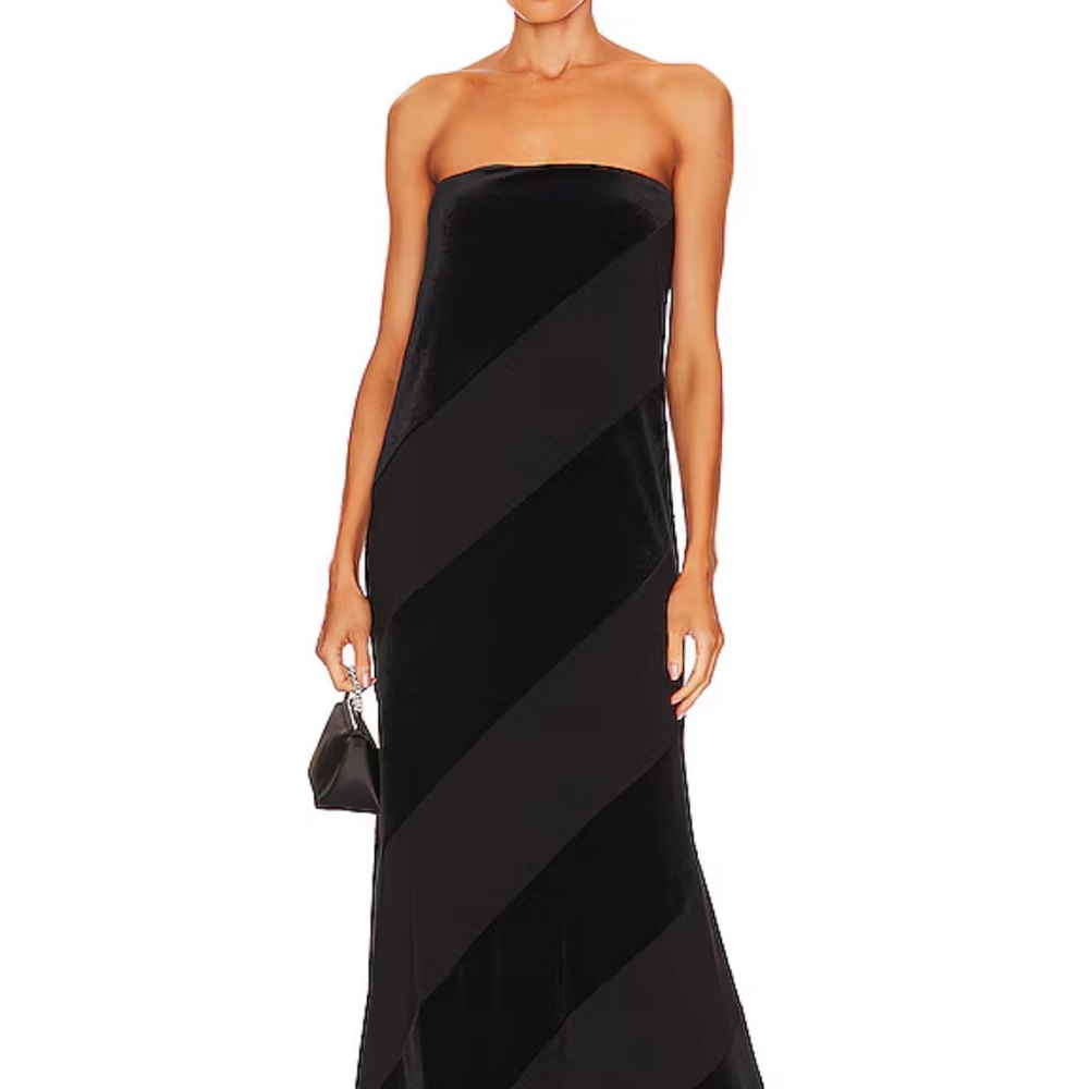 Norma Kamali Spiral Strapless Dress in Black | Women’s Medium